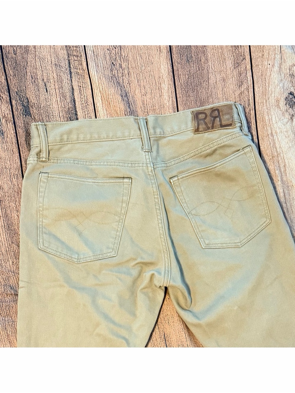 RRL Ralph Lauren 31x34 Slim Fit Beige Tan Bull Denim Sanforized Jeans Double RL - Picture 4 of 9